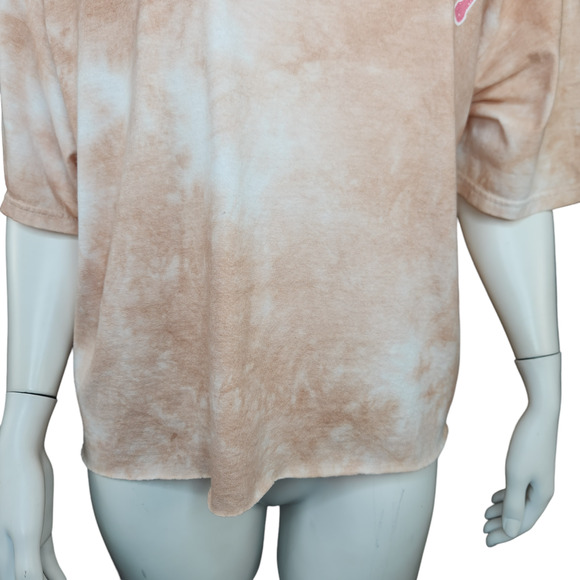 Stunner California Womens XL Peach Tye-Dye Short Sleeve Graphic Tee Raw Hem NWT - Picture 3 of 12